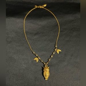 NWOT David Aubrey Gold Owl Necklace